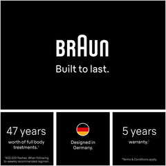 Braun Smart IPL, Skin i·Expert Pro 7: At Home Alternative to Laser Hair Removal with 3 Caps, Facial Hair Trimmer, and Leather Pouch, IPL7219