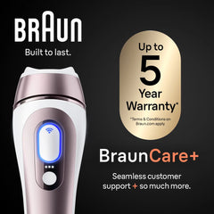 Braun Skin i·expert Smart IPL: At Home Alternative to Laser Hair Removal with 3 Caps and Leather Pouch, PL7243