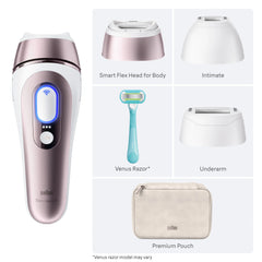 Braun Skin i·expert Smart IPL: At Home Alternative to Laser Hair Removal with 3 Caps and Leather Pouch, PL7243