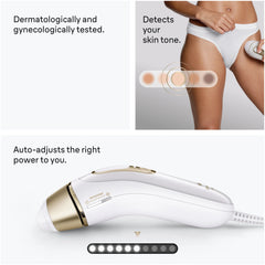 Braun Smart IPL, Silk·Expert Pro 5: At Home Alternative to Laser Hair Removal with 4 Caps, Facial Hair Trimmer, and Vanity Case, IPL5442