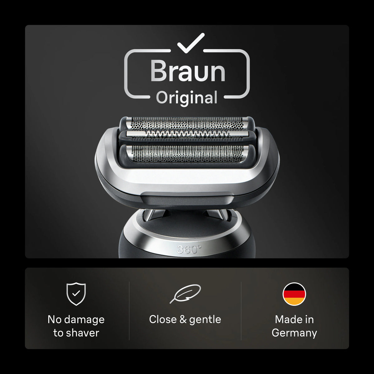 Braun Electric Shaver Head Replacement Part 74s Silver, Compatible with Series 7 Electric Razors for Men